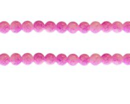 (image for) 8mm Deep Pink Marble-Style Glass Bead, approx. 53 beads