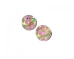 14mm Gold Foil Floral Handmade Lampwork Glass Bead, 4 beads 14mm Gold Foil Floral Handmade Lampwork Glass Bead, 4 beads