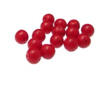 (image for) Approx. 1oz. 10mm Red Pressed Glass Beads