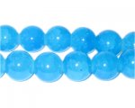 12mm Blue Agate-Style Glass Bead, approx. 14 beads