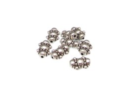 (image for) 12 x 8mm Silver Metal Spacer Bead, approx. 8 beads