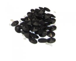 (image for) Approx. 1oz. x 8x4mm Black Faceted Disc Glass Bead