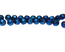 (image for) 10mm Blue Electroplated Faceted Glass Bead, 12" string