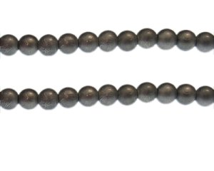 (image for) 8mm Drizzled Deep Silver Glass Bead, approx. 36 beads