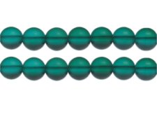 (image for) 12mm Deep Aqua Semi-Matte Glass Bead, approx. 13 beads