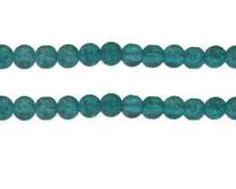 (image for) 8mm Aqua Crackle Frosted Glass Bead, approx. 36 beads