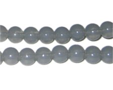 (image for) 10mm Silver Jade-Style Glass Bead, approx. 21 beads