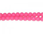 8mm Hot Pink Team and School Glass Bead, approx. 56 beads 8mm Hot Pink Team and School Glass Bead, approx. 56 beads