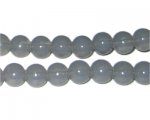 10mm Silver Jade-Style Glass Bead, approx. 21 beads