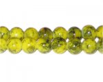 10mm Khaki Marble-Style Glass Bead, approx. 22 beads