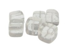 (image for) 14mm Rock Crystal Gemstone Cube Bead, 6 beads