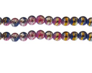 (image for) 8mm Fiesta Abstract Glass Bead, approx. 35 beads