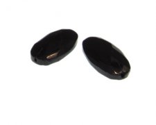 (image for) 32 x 18mm Black Faceted Oval Glass Bead, 2 beads