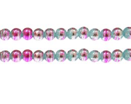 (image for) 8mm Pink Dusk Abstract Glass Bead, 35 beads