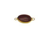 (image for) 20 x 14mm Jasper Gold Gemstone Oval Link