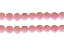 (image for) 10mm Pink Marble-Style Glass Bead, approx. 21 beads