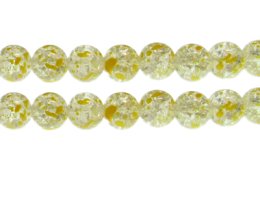 (image for) 12mm Buttercup Crackle Spray Glass Bead, approx. 18 beads