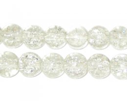 (image for) 8mm Crystal Round Crackle Glass Bead, approx. 55 beads