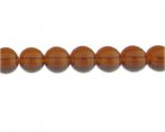 12mm Brown Pressed Glass Bead, 13" string 12mm Brown Pressed Glass Bead, 13" string