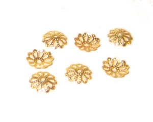 (image for) 8mm Gold Filigree Bead Caps - approx. 50 caps