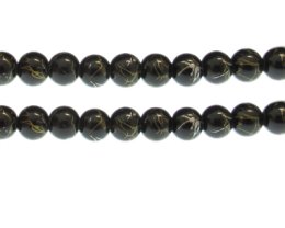 (image for) 10mm Charcoal Sparkle Abstract Glass Bead, approx. 17 beads