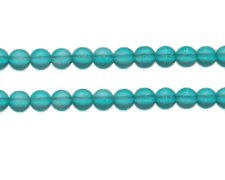 (image for) 8mm Aqua Semi-Matte Glass Bead, approx. 32 beads