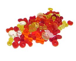 (image for) Approx. 1oz. Oranges n Lemons Designer Glass Bead Mix