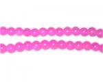 6mm Hot Pink Gemstone-Style Glass Beads, approx. 75 beads