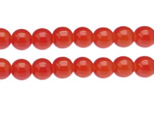 (image for) 12mm Burnt Orange Jade-Style Glass Bead, approx. 17 beads