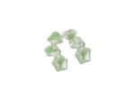 6mm Green Stripe Flower Pressed Glass Bead, 6 beads 6mm Green Stripe Flower Pressed Glass Bead, 6 beads