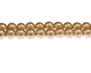 (image for) 10mm Pale Gold Glass Pearl Bead, approx. 22 beads