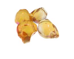 (image for) 24 x 20mm Random Orange Skull Glass Bead, 4 beads