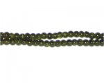 4mm Olive Green Crackle Glass Bead, approx. 105 beads 4mm Olive Green Crackle Glass Bead, approx. 105 beads