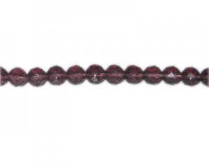8mm Plum Faceted Round Glass Bead, 12" string