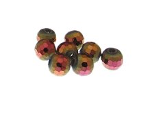 (image for) 10mm Orange/Gold Faceted Glass Bead, 8 beads