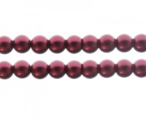 10mm Blood Red Glass Pearl Bead, approx. 20 beads