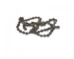 4mm Antique Silver Electroplated Bi-cone Glass Bead, 12" string 4mm Antique Silver Electroplated Bi-cone Glass Bead, 12" string