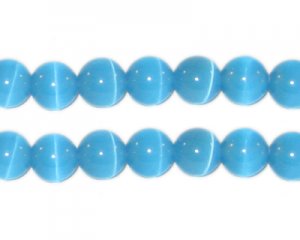 8mm Turquoise Round Cat's Eye Beads, approx. 15 beads