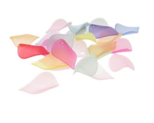 (image for) 20 x 14mm Pastel Acrylic Leaf Charm, 24 charms