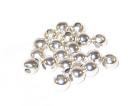 (image for) 6mm Silver Round Iron Bead, approx. 55 beads - large hole