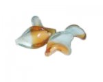 28 x 18mm Gold / Pale Blue Twirl Lampwork Bead, 4 beads 28 x 18mm Gold / Pale Blue Twirl Lampwork Bead, 4 beads