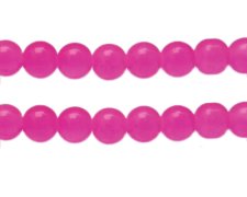 (image for) 12mm Hot Pink Gemstone-Style Glass Bead, approx. 15 beads