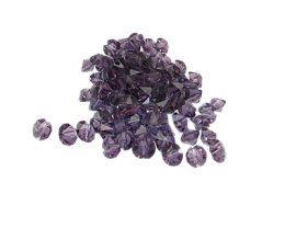 (image for) Approx. 1oz. x 6mm Purple Faceted Glass Bicone Beads