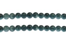 (image for) 8mm Dark Aqua Marble-Style Glass Bead, approx. 55 beads
