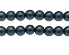 (image for) 12mm Midnight Blue Glass Pearl Bead, approx. 18 beads