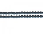 6mm Petrol Blue Rustic Glass Pearl Bead, approx. 71 beads