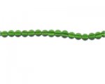 6mm Green Pressed Glass Bead, 14" string 6mm Green Pressed Glass Bead, 14" string