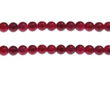 (image for) 8mm Red Marble-Style Glass Bead, approx. 55 beads