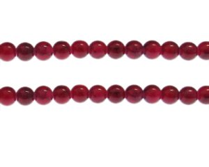 (image for) 8mm Red Marble-Style Glass Bead, approx. 55 beads