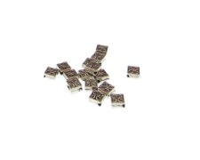 (image for) 5mm Silver Square Metal Spacer Bead, approx. 15 beads